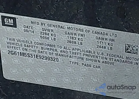 2014 Cadillac Xts Luxury z USA, uszkodzony, nr VIN 2G61M5S31E9299320